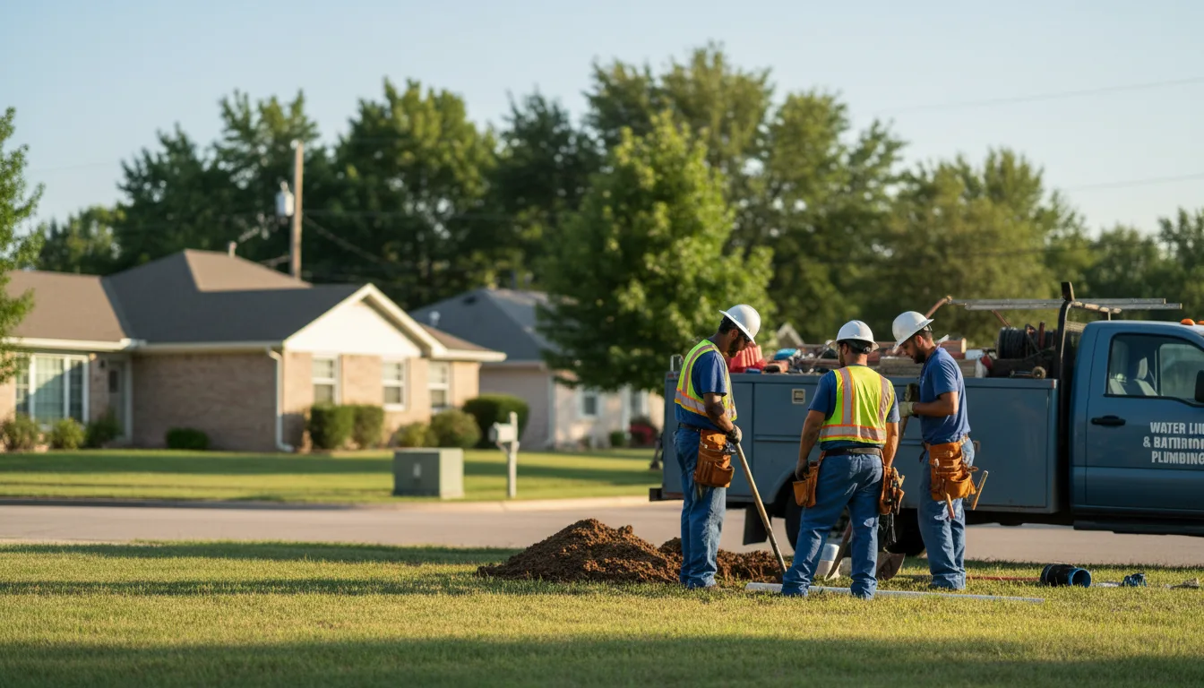 Residential water line and bathroom plumbing service in Wilsey, KS